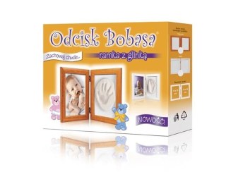 Zestaw Odcisk Bobasa - Ramka z Glinką - Biała