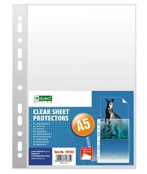 Koszulka A5 krystaliczna 50mic 100szt D.RECT