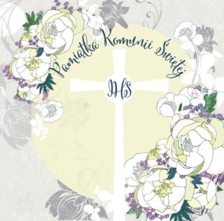 Karnet Swarovski kwadrat CL101_SG Komunia Krzyż