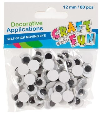 Ozdoba dekoracyjna oczy samoprzylepne 12mm 80el