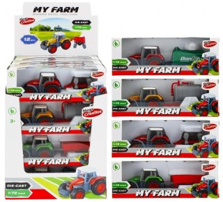 Traktor z przyczepą Moje Ranczo 17cm mix