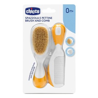 Szczotka + grzebyk z naturalnego włosia pamarańcz