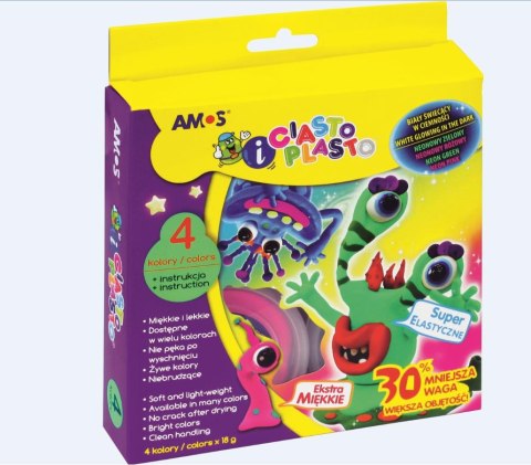 Ciasto Plasto Fluo 4 kolory Ciasto Plasto Fluo 4 kolory