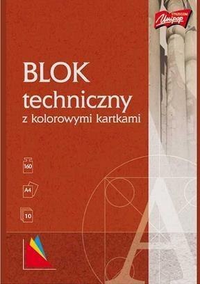 Blok techniczny A4/10K kolorowy MIX (10szt) Blok techniczny A4/10K kolorowy MIX (10szt)