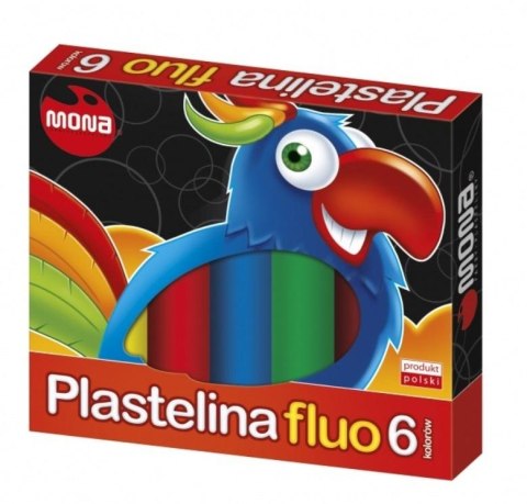 Plastelina fluo 6 kolorów MONA Plastelina fluo 6 kolorów MONA
