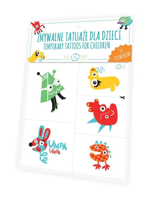 Zmywalne tatuaże dla dzieci - Potwory Zmywalne tatuaże dla dzieci - Potwory