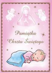 Pamiątka chrztu św. - różowa Pamiątka chrztu św. - różowa