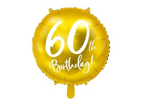 Balon foliowy 60th Birthday 45cm złoty Balon foliowy 60th Birthday 45cm złoty