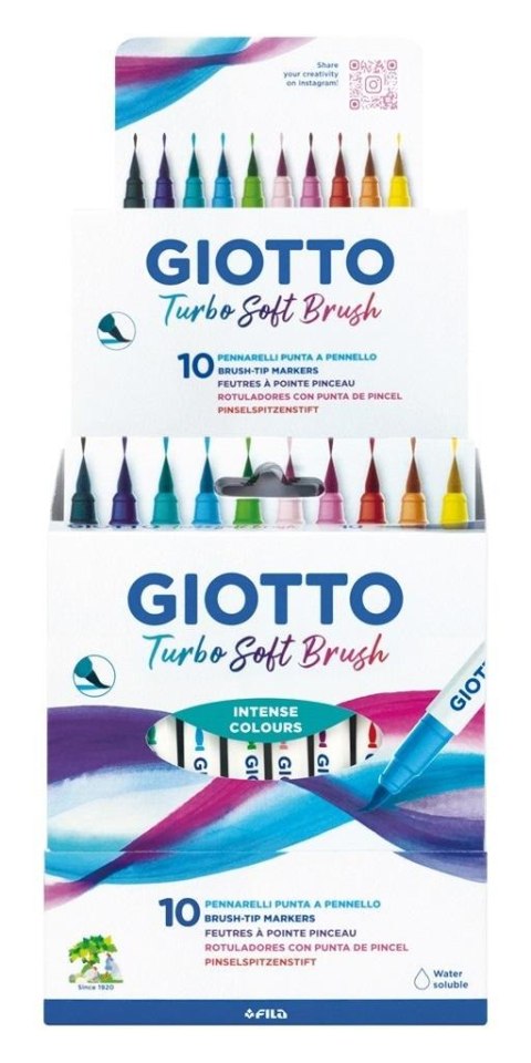 Pisaki Turbo Soft Brush intense 10 kolorów Pisaki Turbo Soft Brush intense 10 kolorów