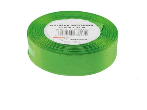 Wstążka satynowa zielona 25mmx32m Wstążka satynowa zielona 25mmx32m