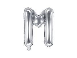 Balon foliowy Litera M 35cm srebrny
