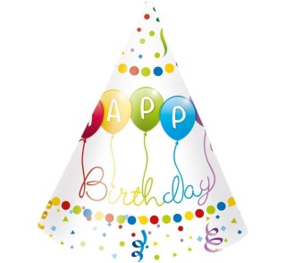 Czapeczki papierowe Happy Birthday 6szt