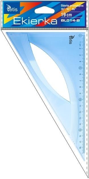 Ekierka prostokątna 19cm niebieska
