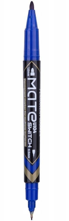 Marker permanentny dwustronny nieb (12szt) DELI