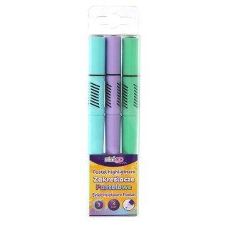 Zakreślacze trójkątne 3szt pastel STRIGO