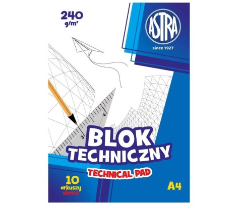 Blok techniczny A4/10K 240g (10szt) ASTRA Blok techniczny A4/10K 240g (10szt) ASTRA