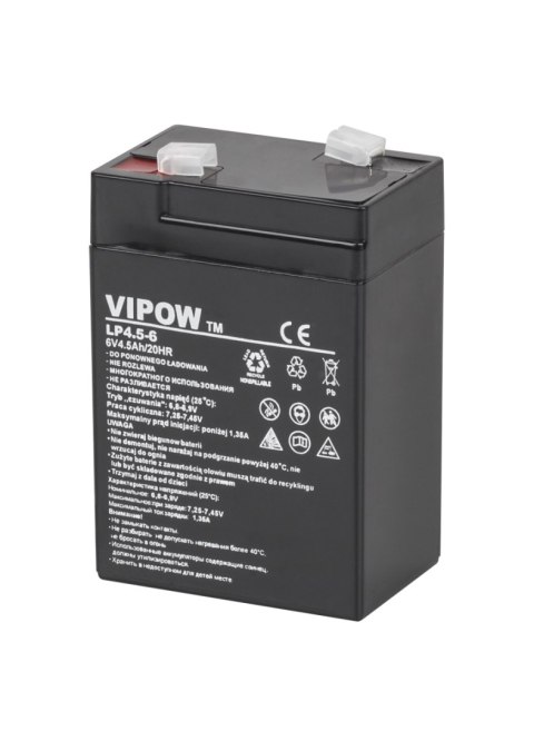 BAT0200 Akumulator żelowy VIPOW 6V 4.5Ah BAT0200 Akumulator żelowy VIPOW 6V 4.5Ah