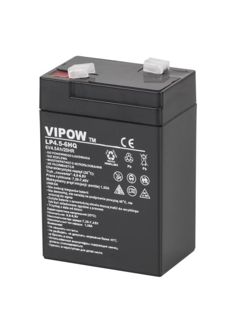 BAT0202 Akumulator żelowy VIPOW 6V 4.5Ah HQ BAT0202 Akumulator żelowy VIPOW 6V 4.5Ah HQ