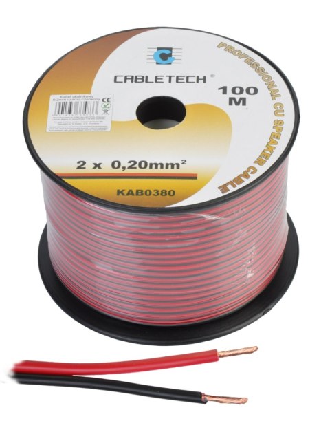 KAB0380 Kabel głośnikowy 0,2mm czarno-czerwony KAB0380 Kabel głośnikowy 0,2mm czarno-czerwony