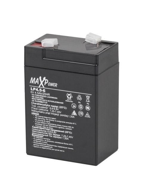 BAT0401 Akumulator żelowy 6V 4.5Ah MaxPower BAT0401 Akumulator żelowy 6V 4.5Ah MaxPower