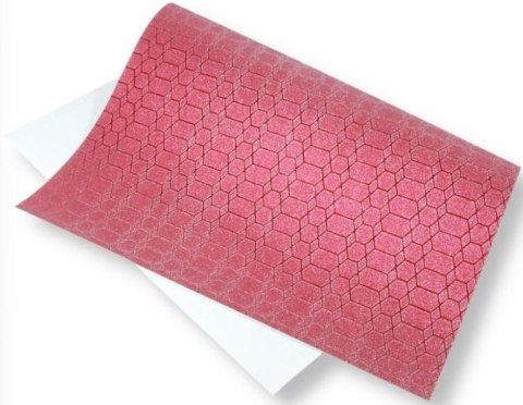Papier ozdobny brokatowy 140g 40x60cm czerwony 5ar