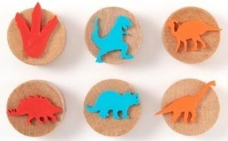 Stemple drewniane dinozaury 6szt