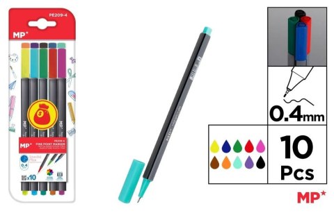 Cienkopis 0.4mm 10 kolorów