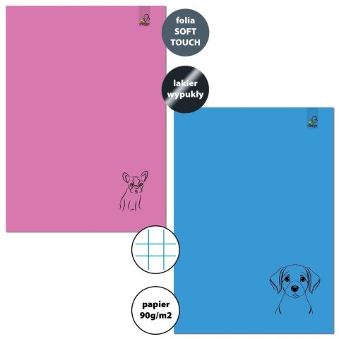 Zeszyt A4/32K kratka 90g Psy (6szt)