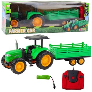 Traktor z przyczepą RC zielony