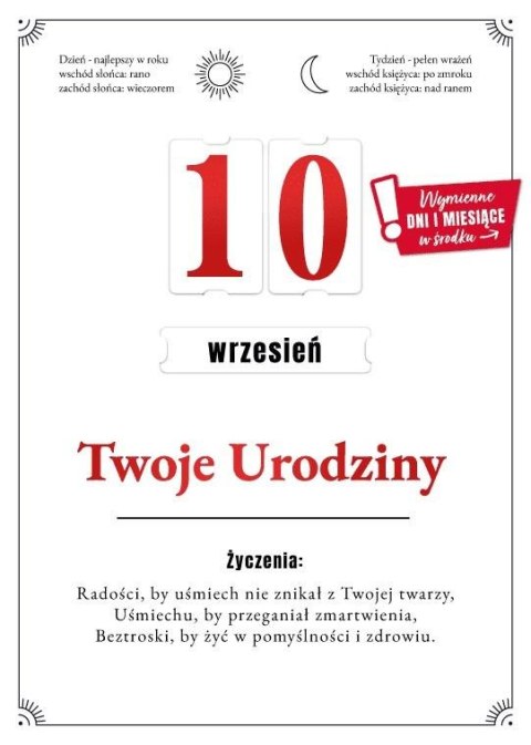 Karnet Urodziny wymienne cyfry