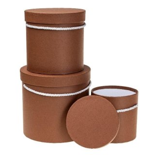 Pudełko Flower Box 3szt brązowy ROZETTE