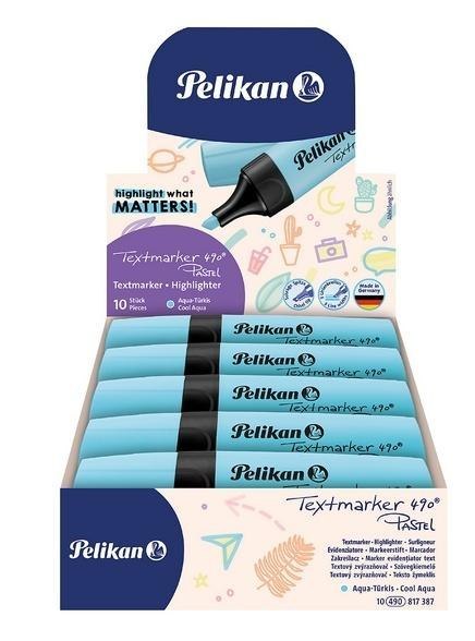 Zakreślacz 490 Pastel turkusowy (10szt)