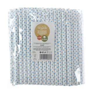 Słomki papierowe jumbo 10mm niebieskie 144szt