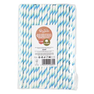 Słomki papierowe łamane niebieskie 144szt