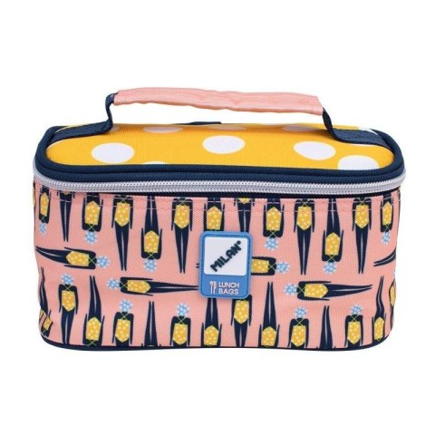 Torba termiczna mała na żywność 1,5L różowo-żółta
