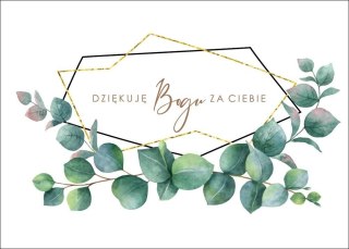 Karnet - Dziękuję Bogu za Ciebie - listki