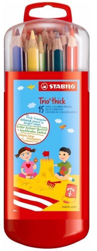 Kredki Trio grube 15 kolorów STABILO