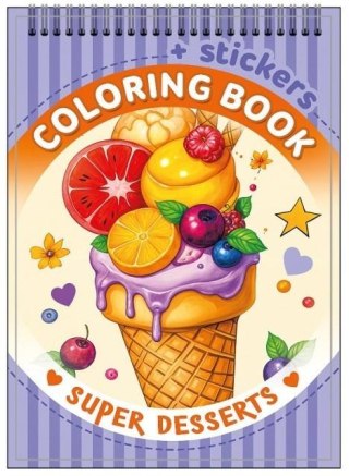 Kolorowanka 105x148 z naklejkami Desery