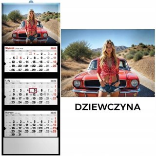 Kalendarz 2026 trójdzielny dziwczyna