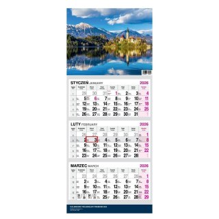 Kalendarz 2026 trójdzielny premium Krajobraz