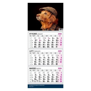 Kalendarz 2026 trójdzielny premium Pies
