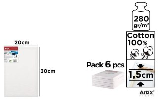 Podobrazie 20x30x1,5cm 280G/m2 (6szt)