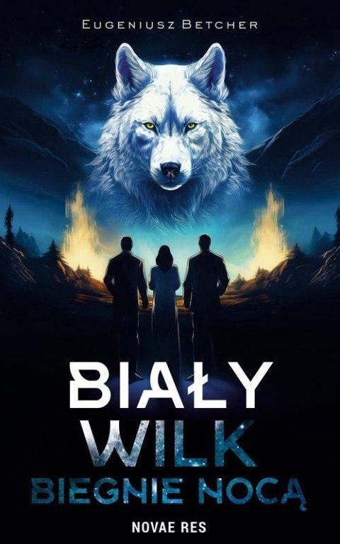 Biały wilk biegnie nocą