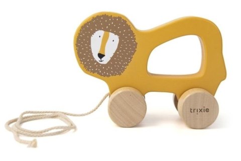 Drewniana zabawka do ciągnięcia Lew