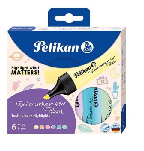 Zakreślacz 490 Pastel 6 kolorów