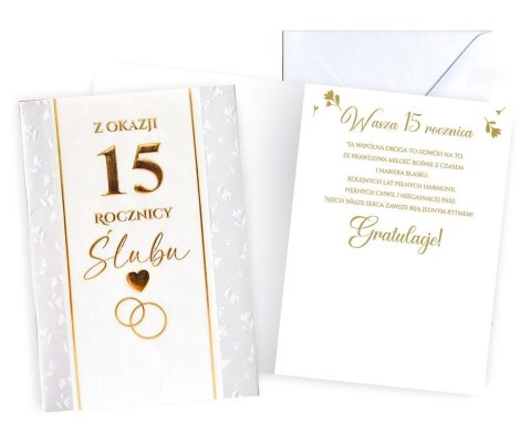 Karnet Rocznica ślubu 15