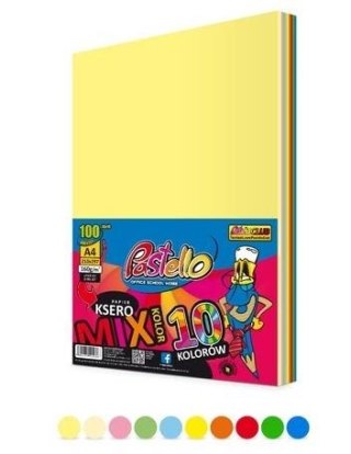 Papier ksero A4 160g 10 kolorów 100 arkuszy