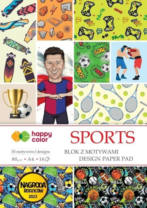 Blok z motywami Sports A4 16 ark HAPPY COLOR