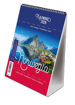 Kalendarz 2026 B6 pionowy ze spiralką Norwegia