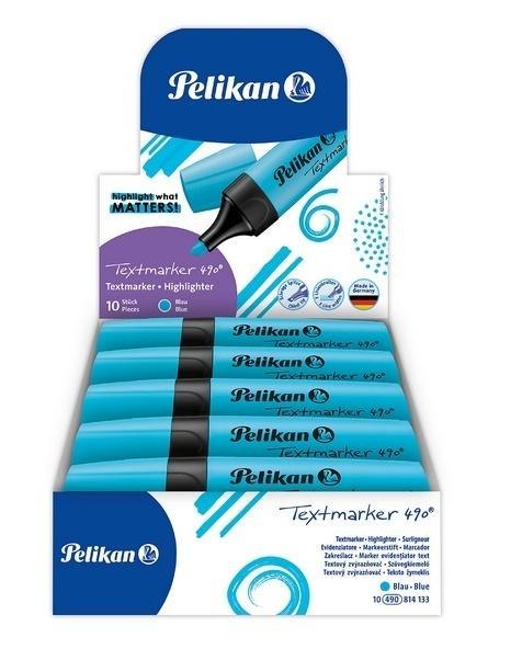 Zakreślacz 490 niebieski (10szt)